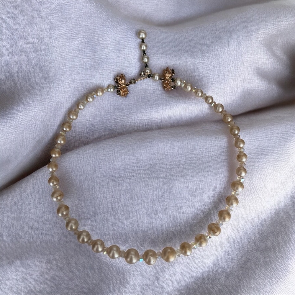 Vintage Marvella Faux Pearl Necklace — 1950s Hollywood Elegance